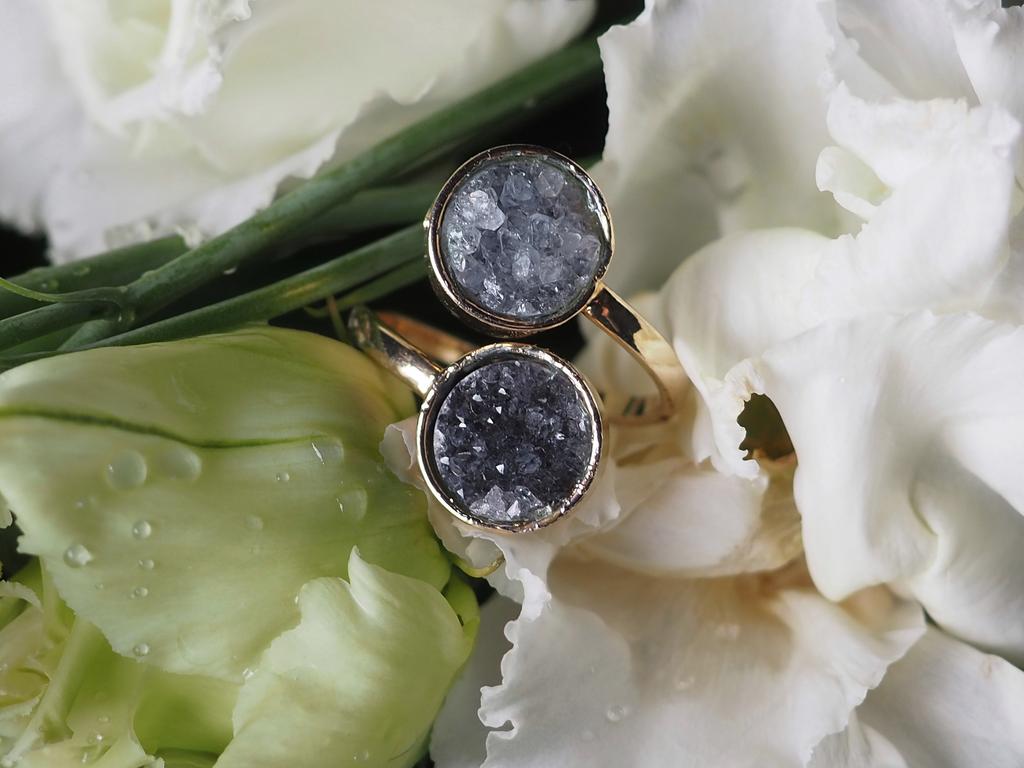 Кольцо с черным аметистом