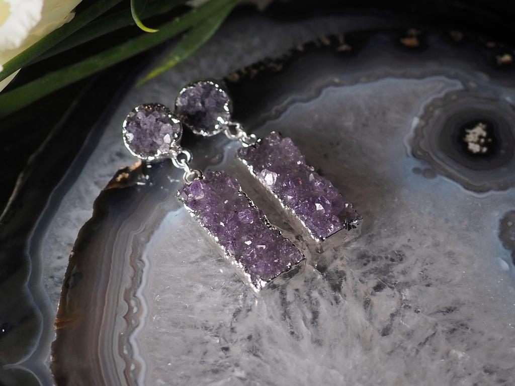 Серьги с аметистами