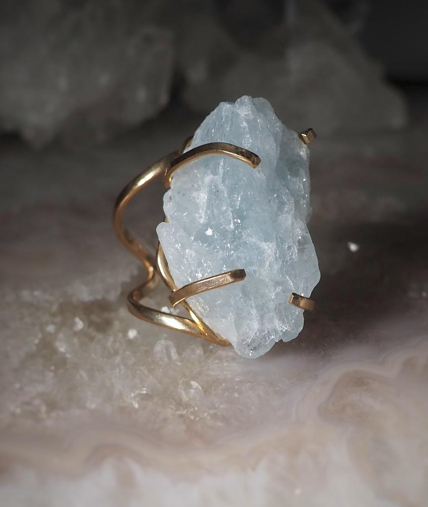 Кольцо с аквамарином