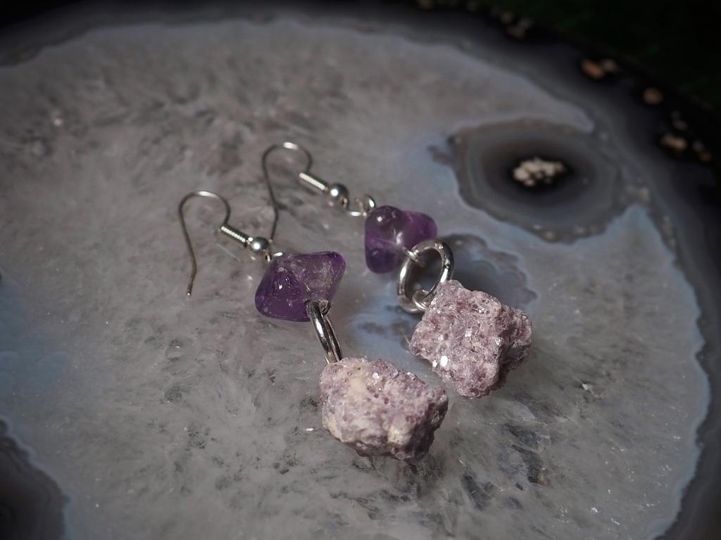 Серьги с аметистом