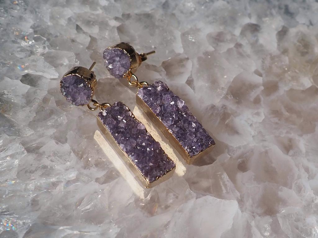 Серьги с аметистами