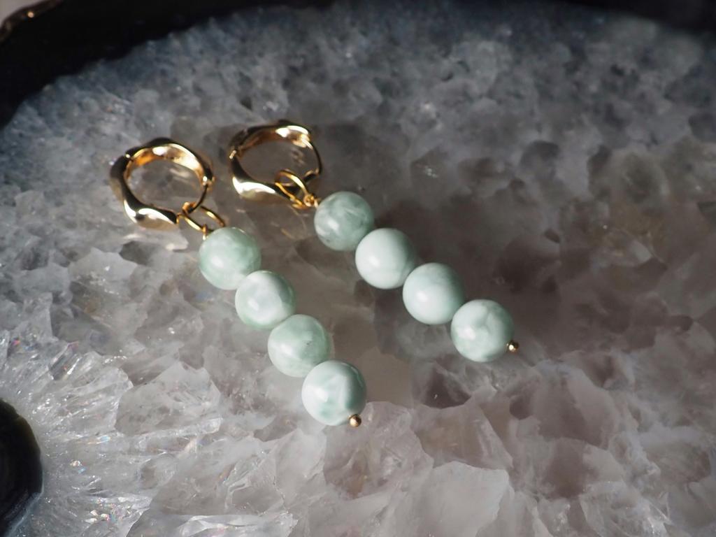 Серьги конго с ангелитом