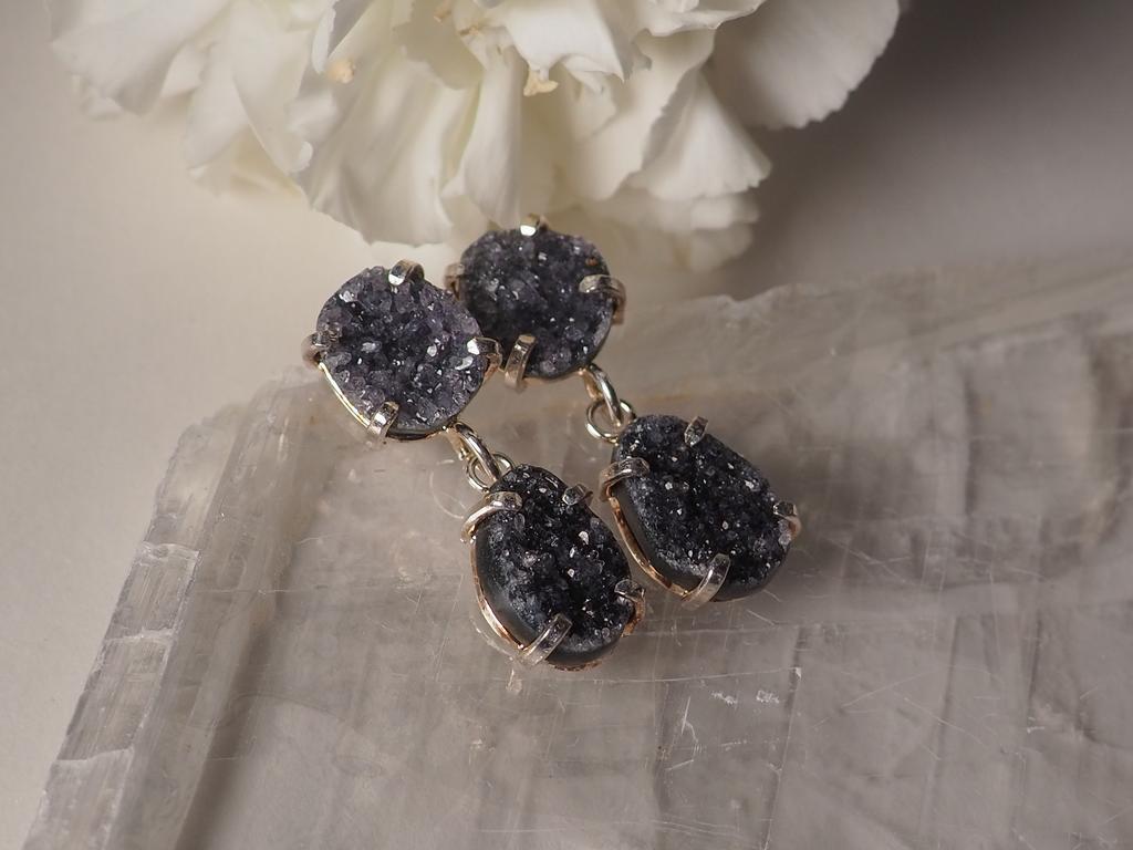 Серьги с аметистом