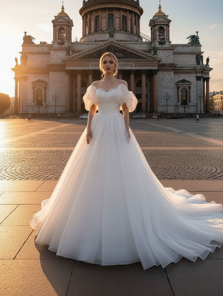 Свадебное платье 2026.004 без шлейфа