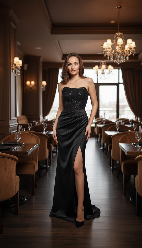 Вечернее платье 26023 черное