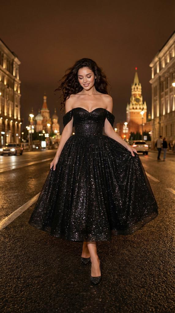 Платье Саманта миди черное