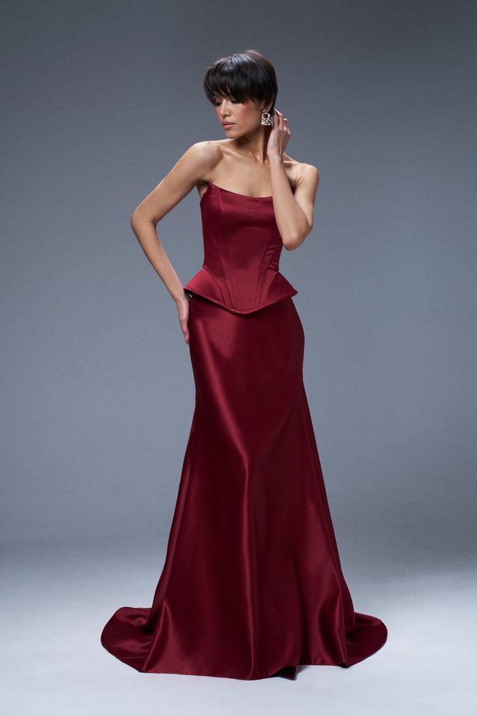 Комплект атласный 26023 бордо