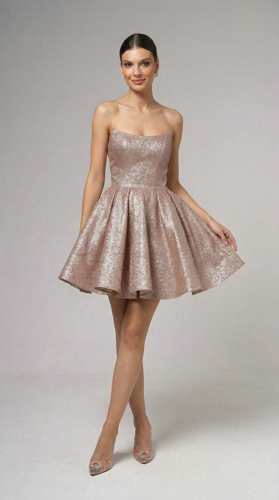 Вечернее платье 24007.3 пудра