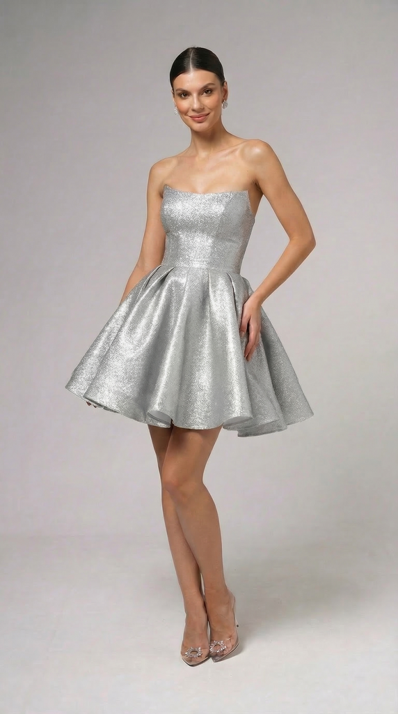 Вечернее платье 24007.3 серебро