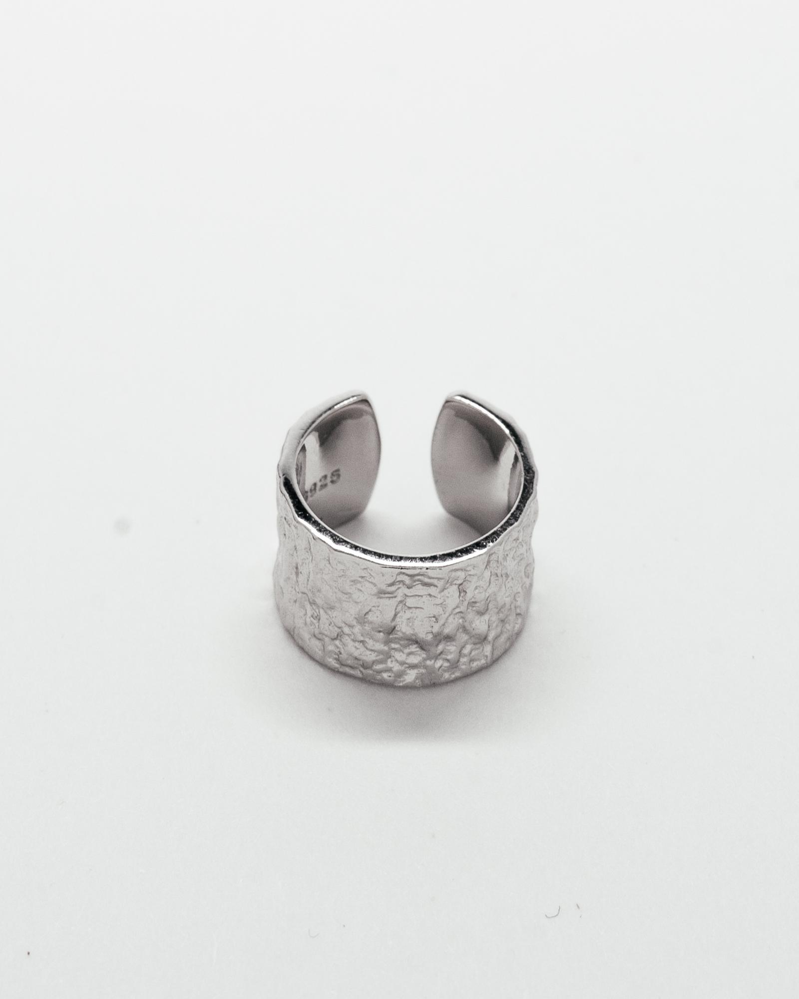 широкий кафф c текстурой дерева silver
