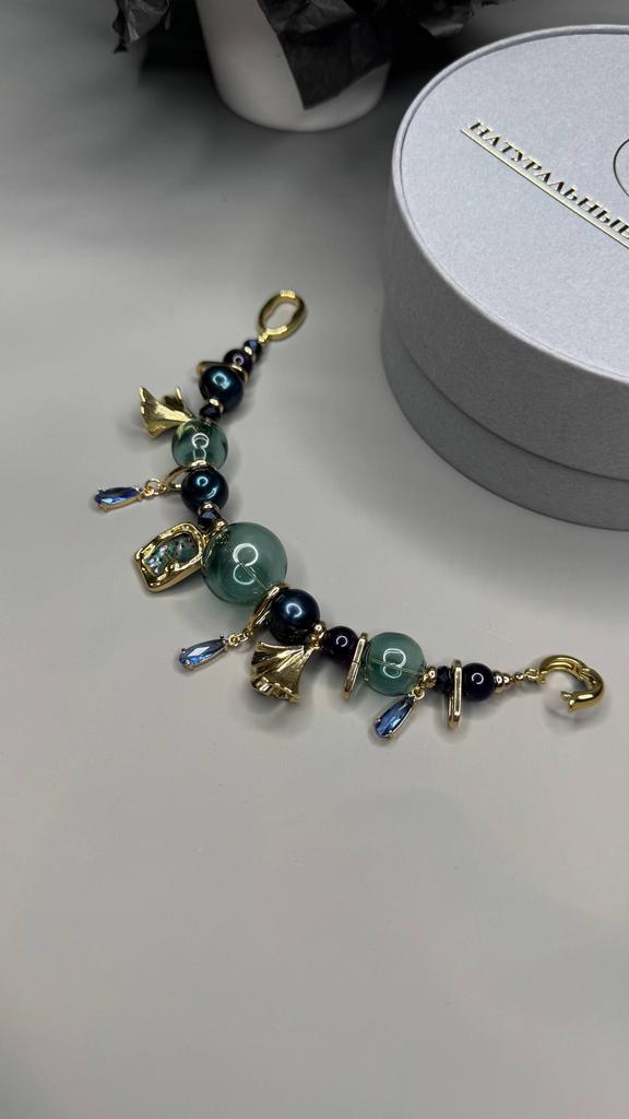 БРАСЛЕТ ИЗ БАРОЧНОГО ЖЕМЧУГА и АМЕТИСТА "НИЭЛЬ"