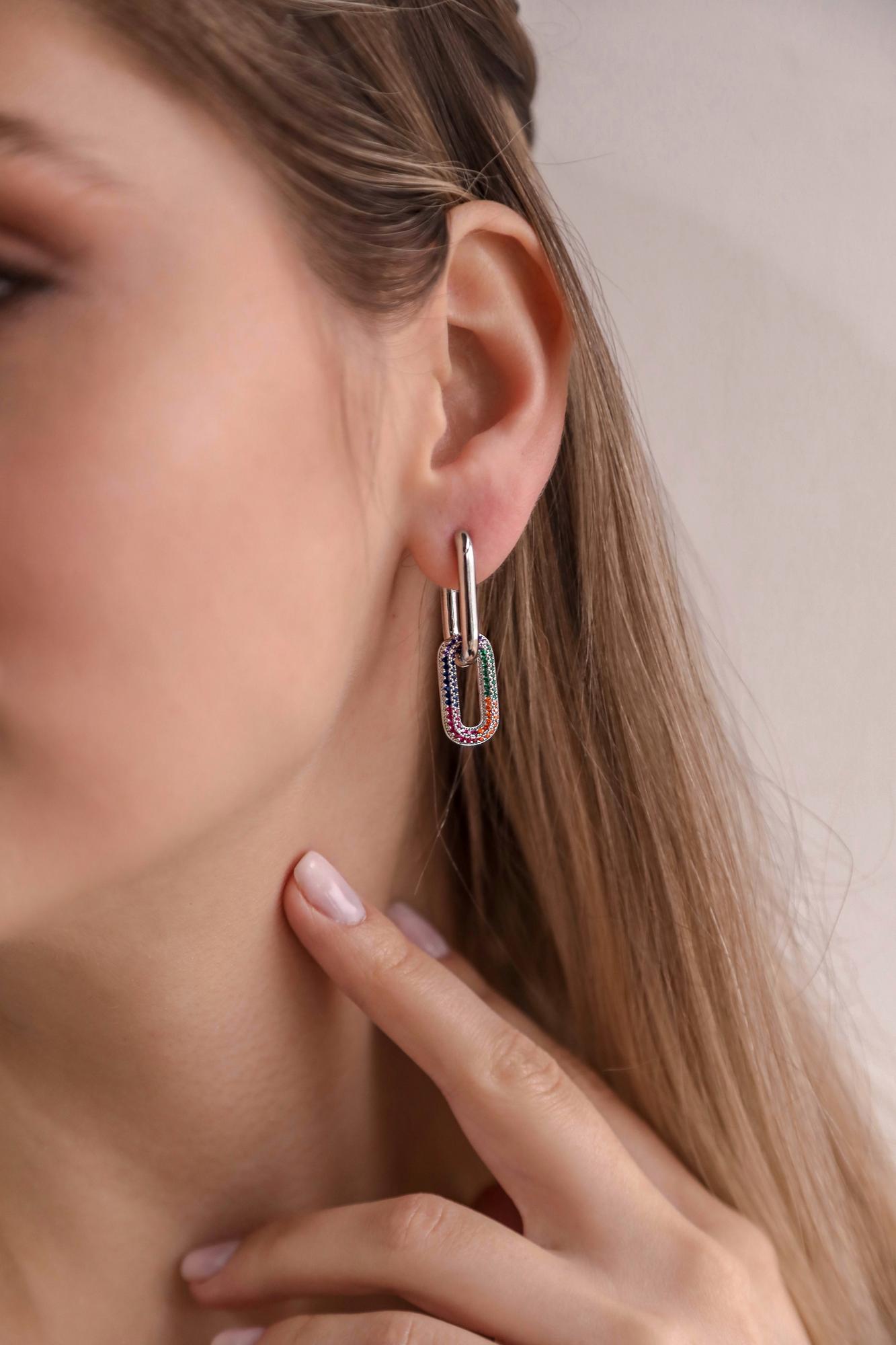 Серьги-трансформеры Sparkle Colour Oval