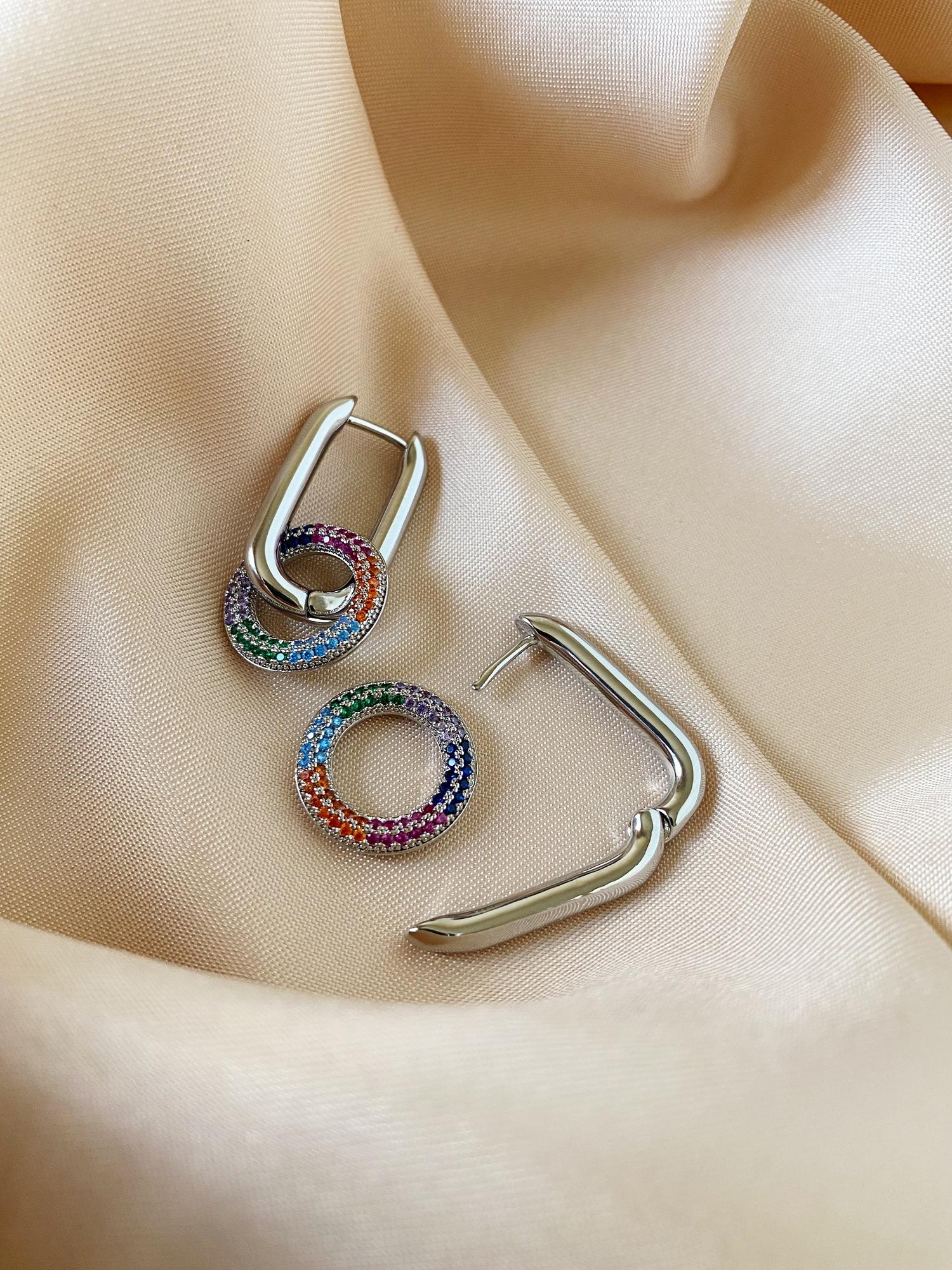 Серьги-трансформеры Sparkle Colour Circle