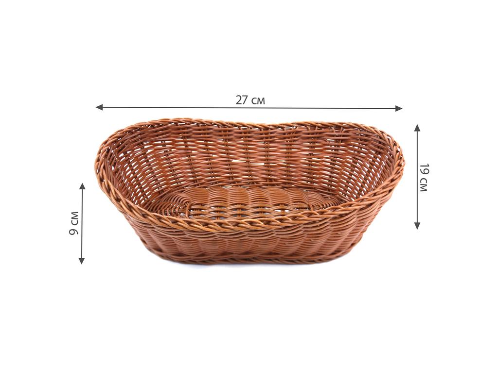 Корзина плетёная овальная пластиковая для хранения вещей