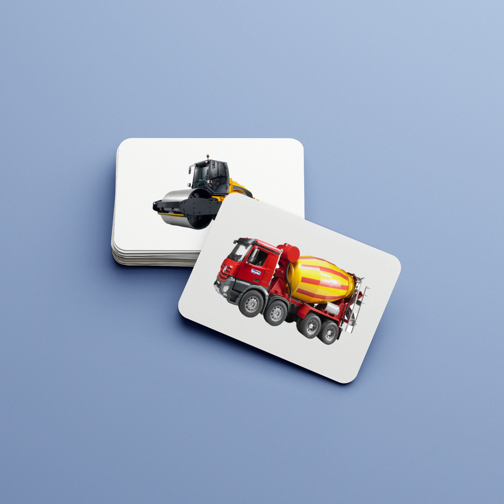 Строительный транспорт. Набор развивающих карточек для детей Монтессори