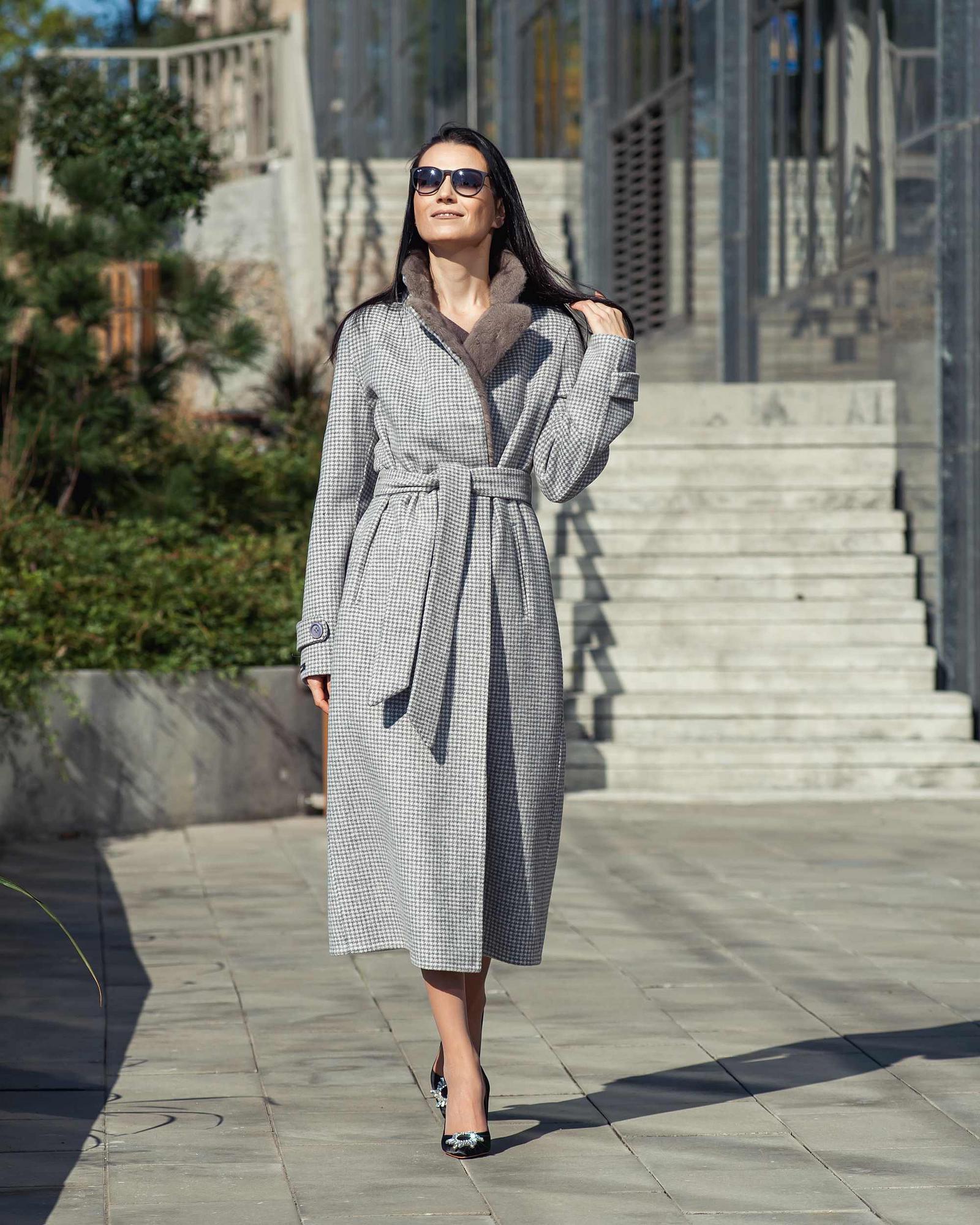 Пальто из шерсти альпака