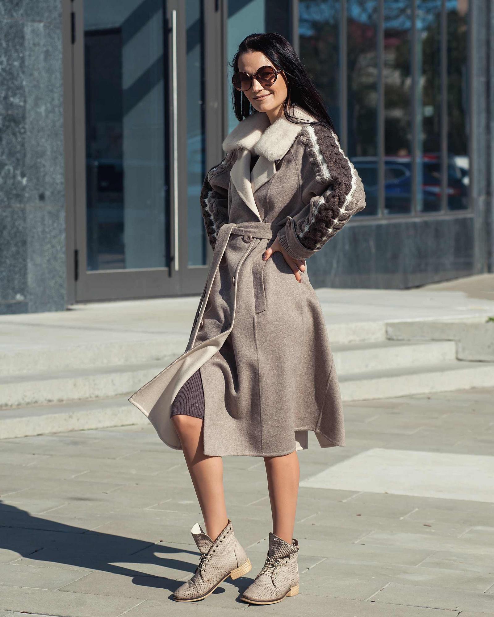 Пальто из шерсти альпака