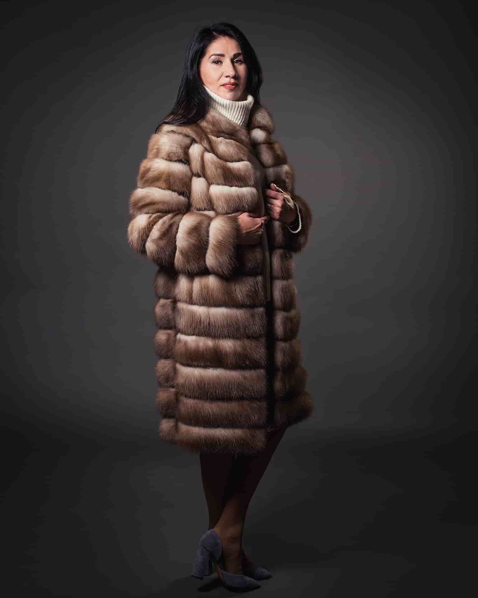 Шуба из меха куницы "STONE MARTEN"