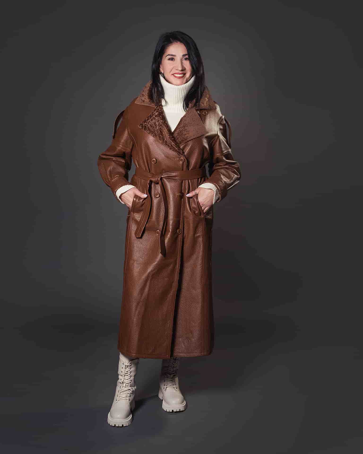 Пальто из меха овчины