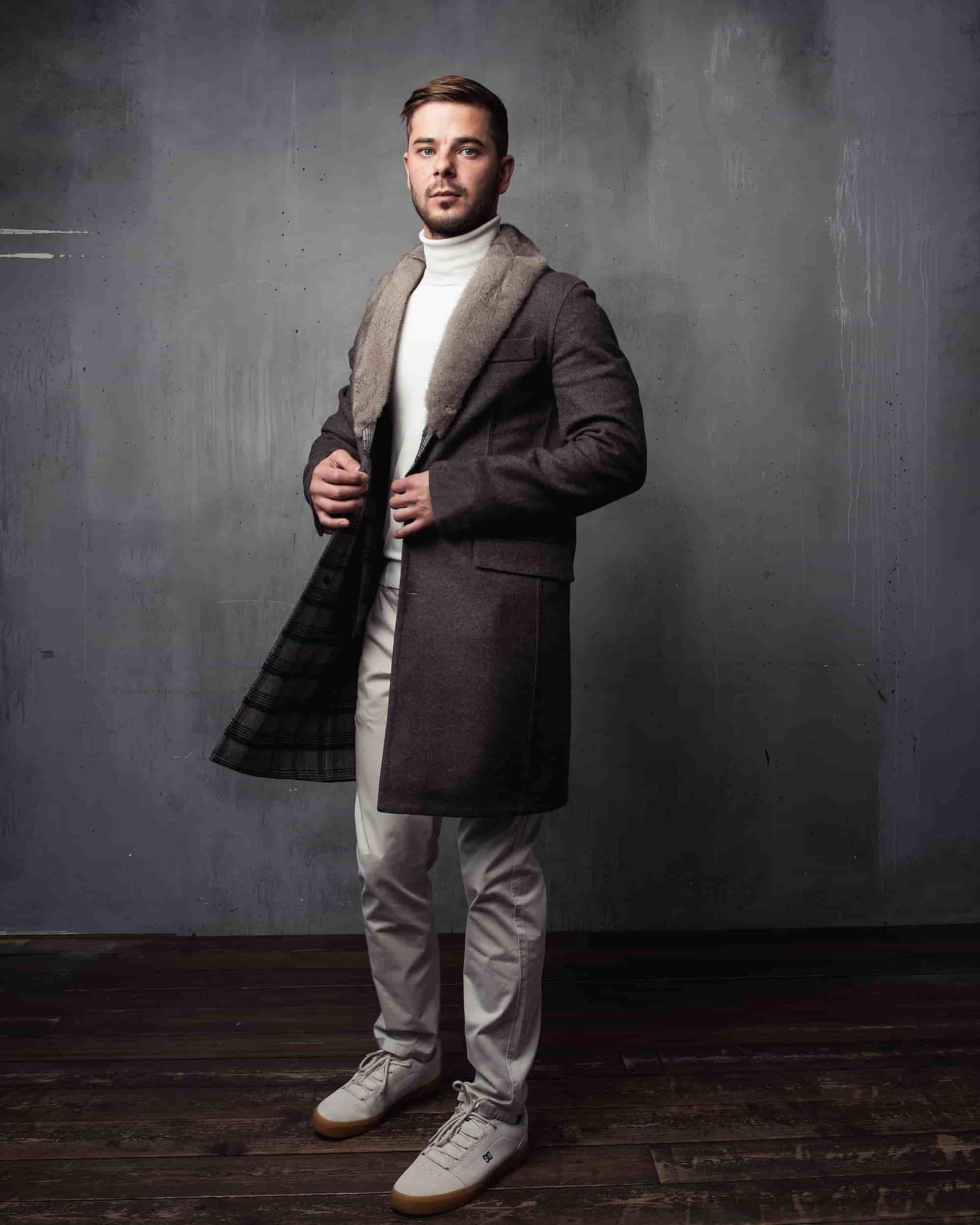 Полупальто мужское из шерсти альпака