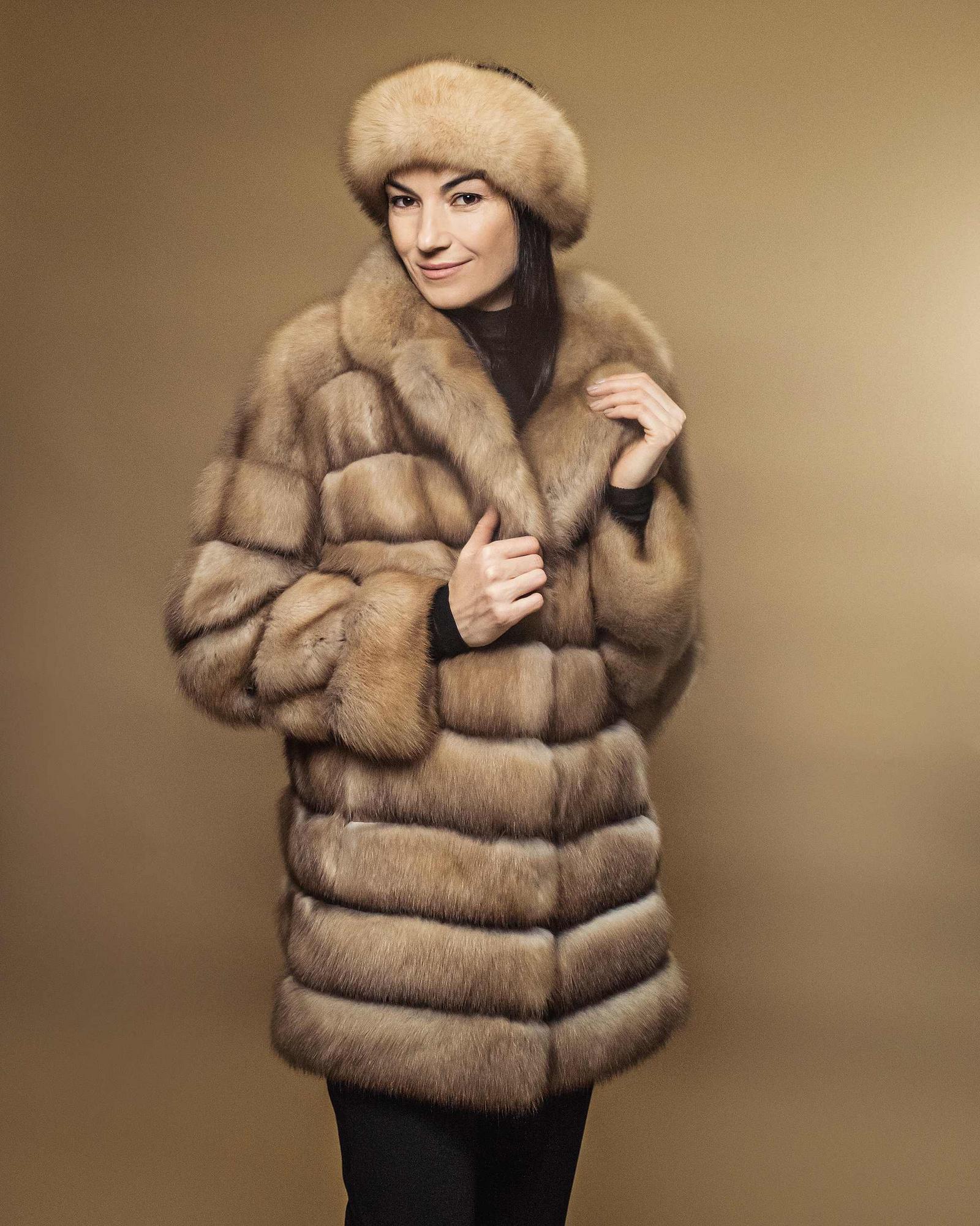 Полушубок из меха куницы "STONE MARTEN"