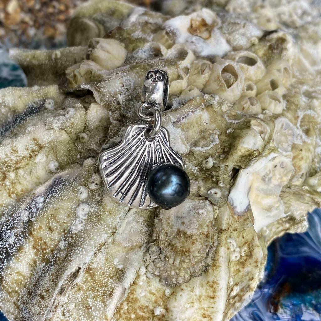 Colour pearl Shell Dangle BLACK