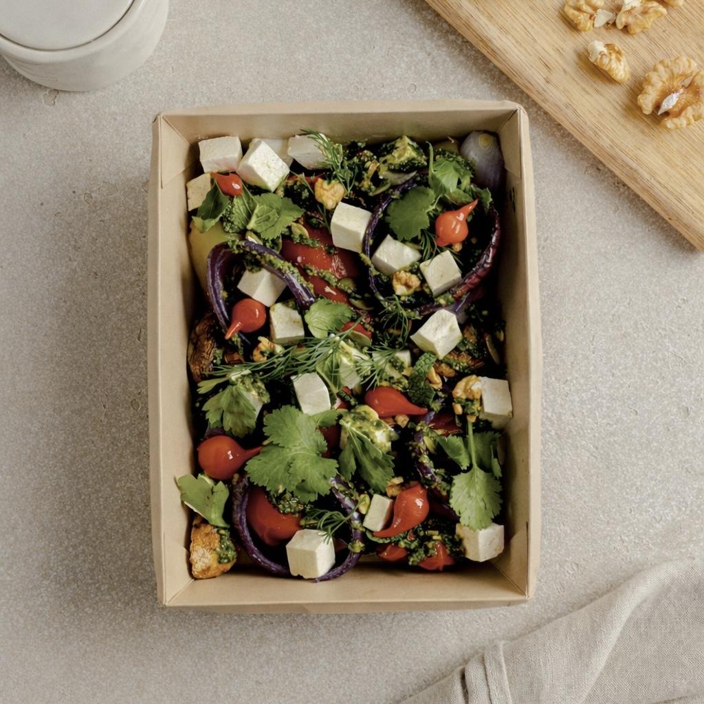 Овощи-гриль с песто и тофу, 600 гр