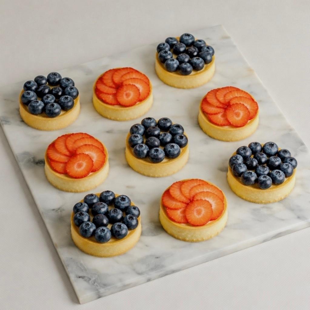 Ассорти тарталеток с клубникой и голубикой