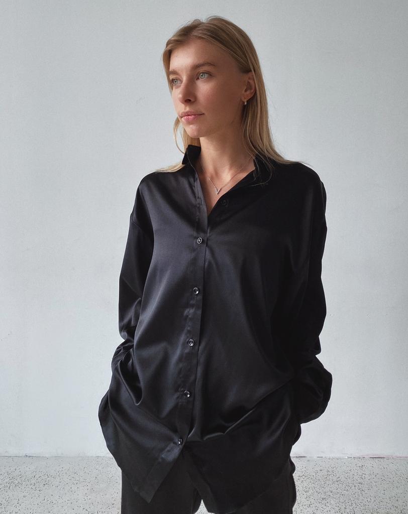 Рубашка из шелка, черный