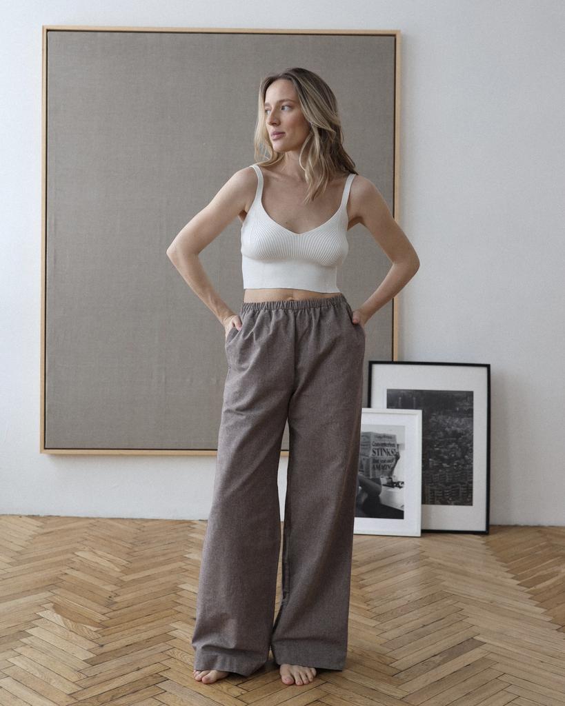 Брюки широкие, капучино