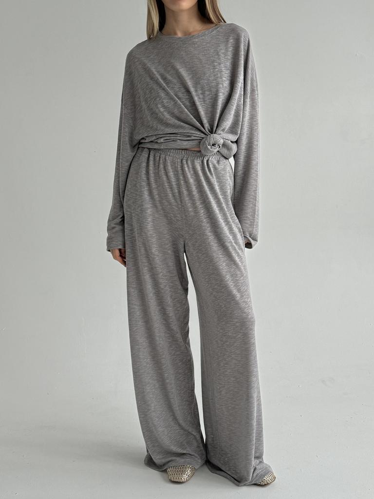 Брюки Over Сталь из тонкого фактурного трикотажа