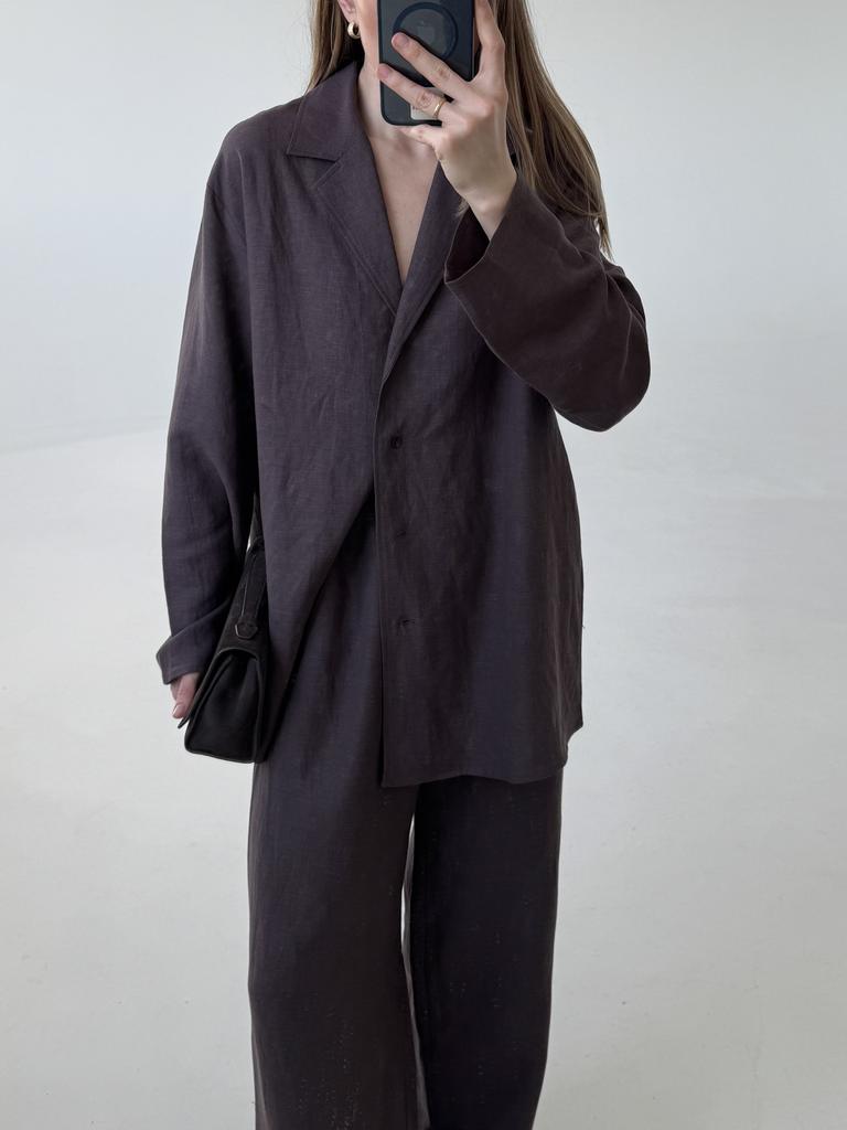 Костюм “Good Morning”  Dark Chocolate из мягкого льна