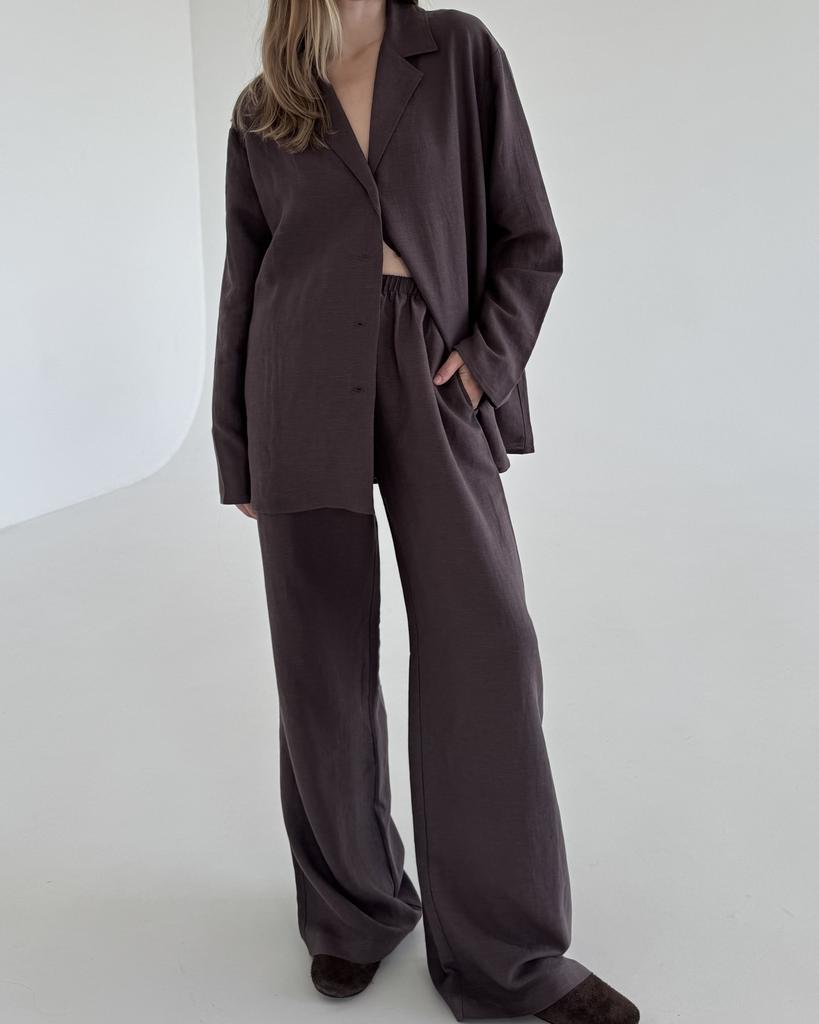 Костюм “Good Morning”  Dark Chocolate из мягкого льна