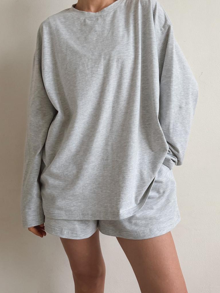 Лонгслив  Grey Melange из мягкого хлопка