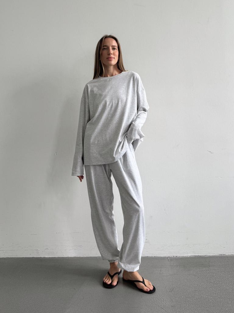 Лонгслив из хлопка Soft Grey Melange