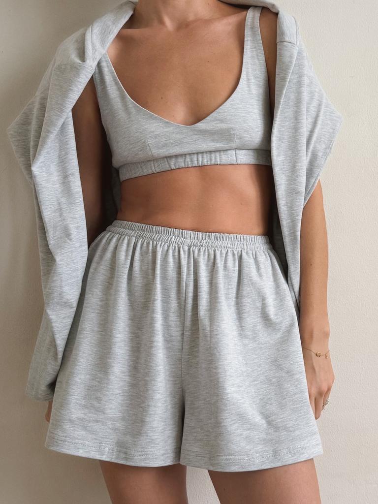 Топ-лиф Grey Melange из мягкого хлопка