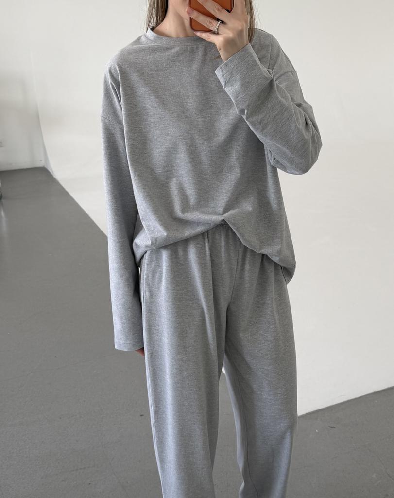 Лонгслив  Classic Grey Melange из мягкого хлопка