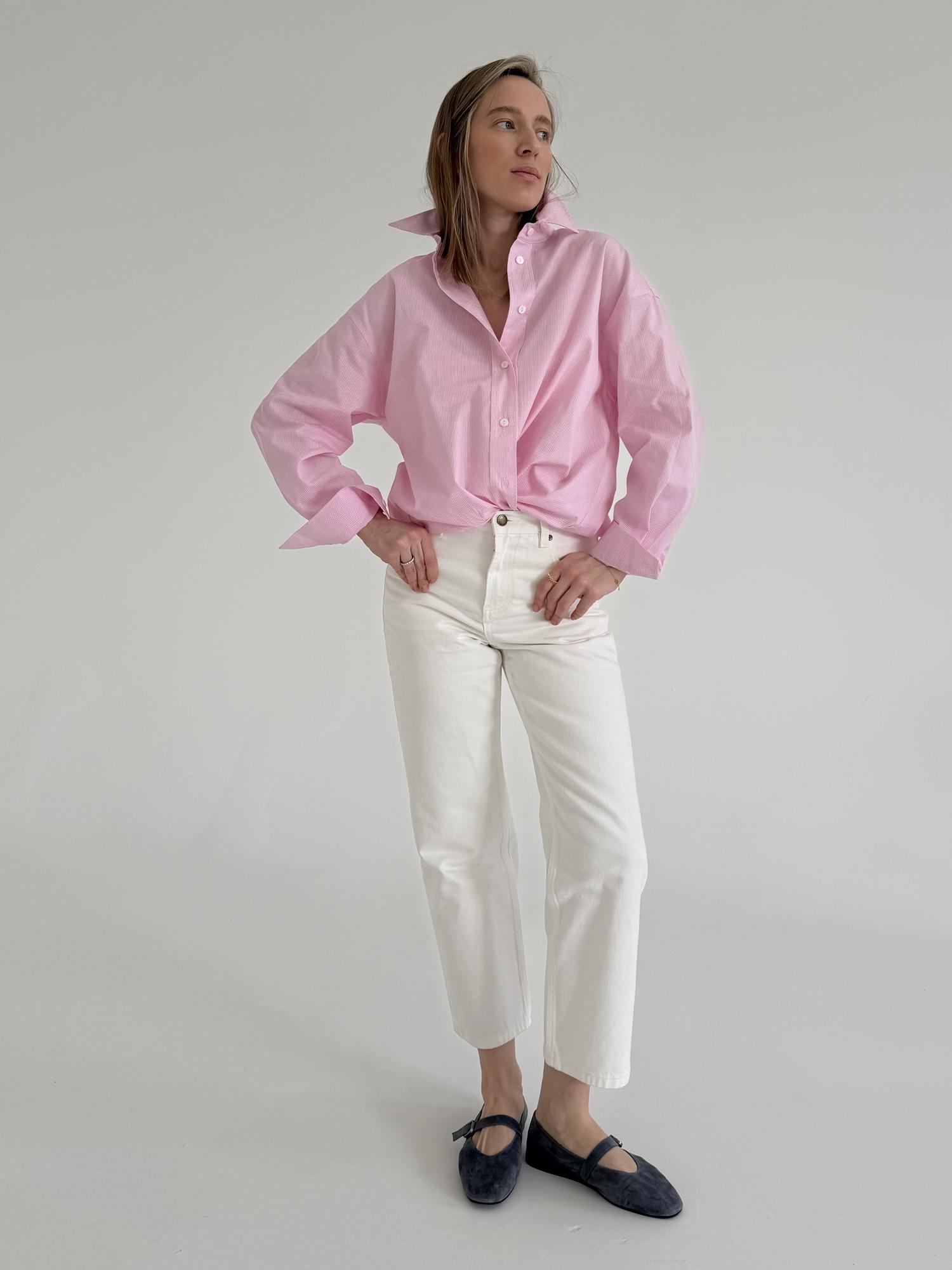 Рубашка оверсайз из итальянского хлопка, пион