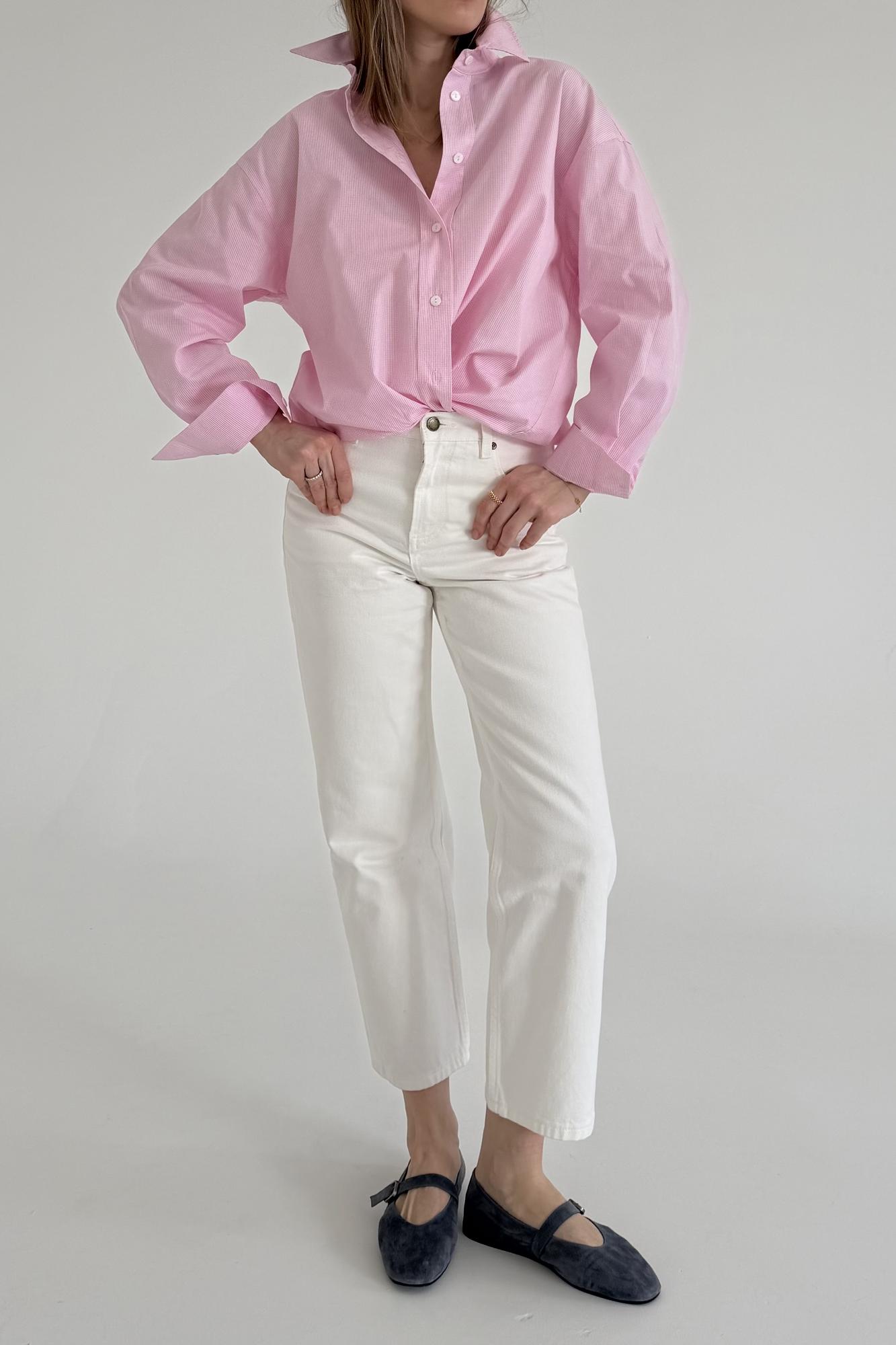 Рубашка оверсайз из итальянского хлопка, пион