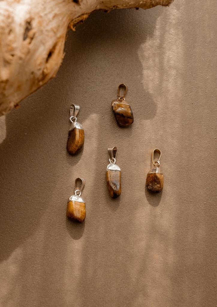 подвеска серебряная с тигровым глазом