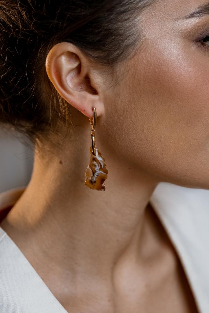 Cерьги с жеодой агата