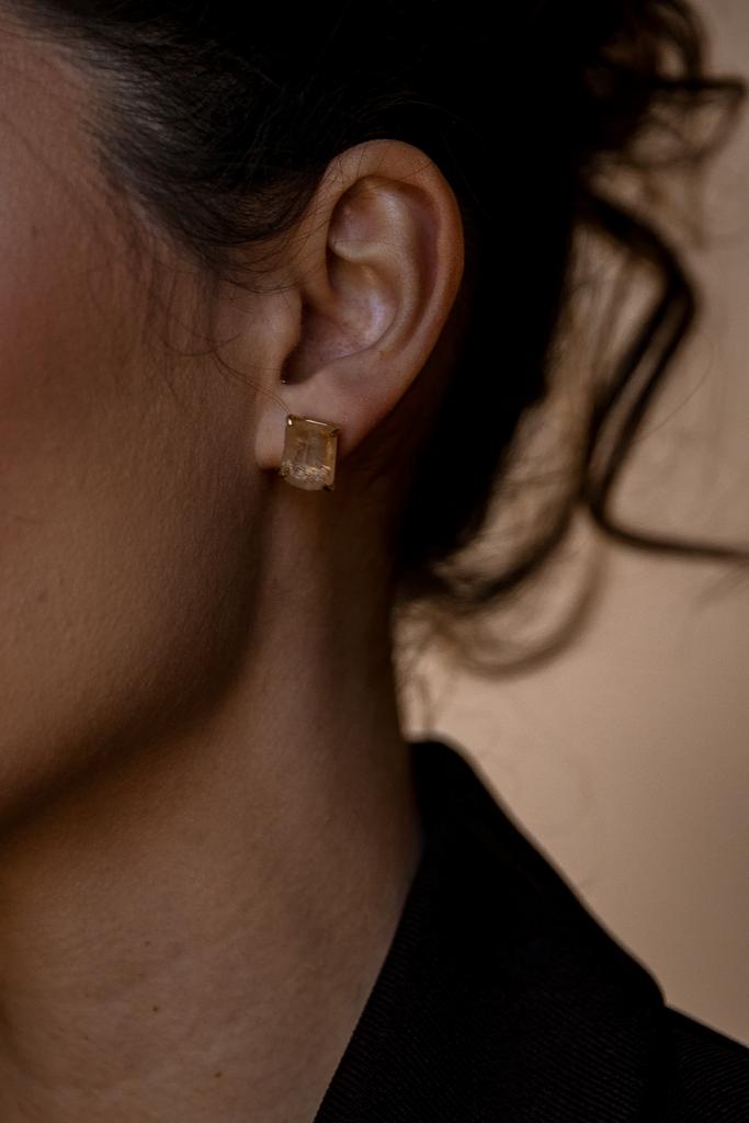 Пусеты с цитрином