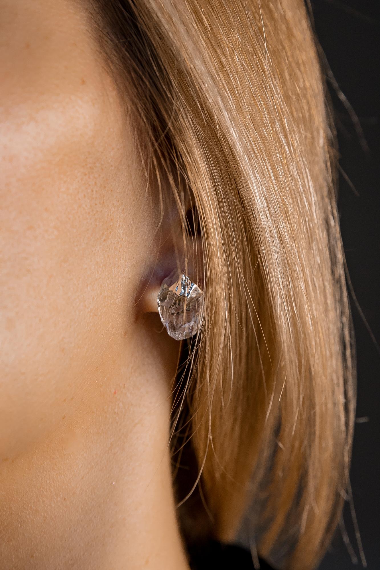 Пусеты с горным хрусталем