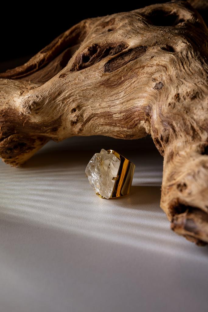 Кольцо кафф с цитрином