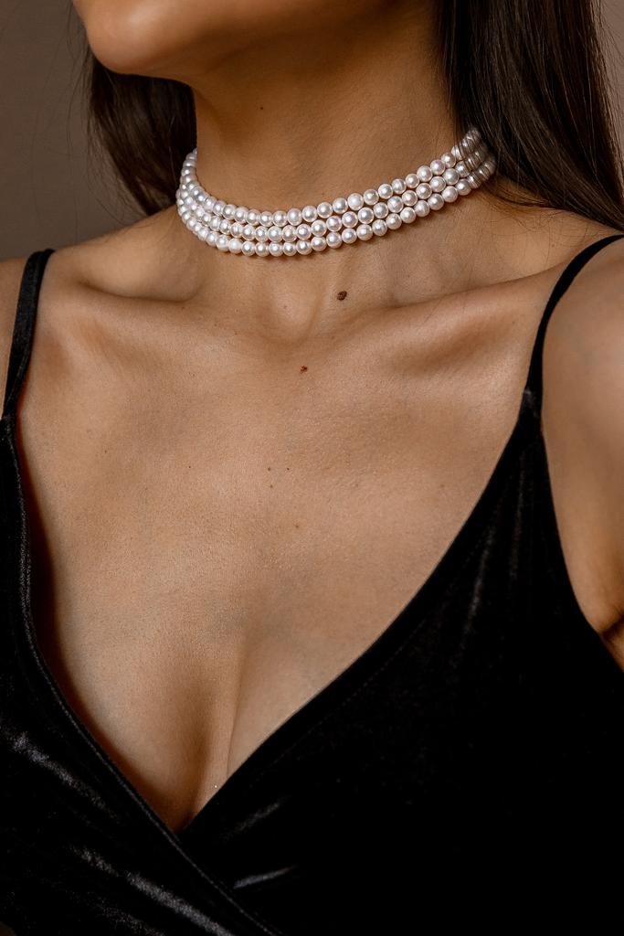 Чокер с тройным жемчугом