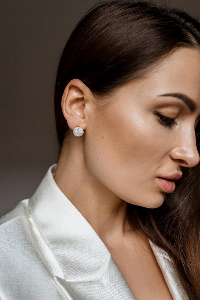 Пусеты с горным хрусталем