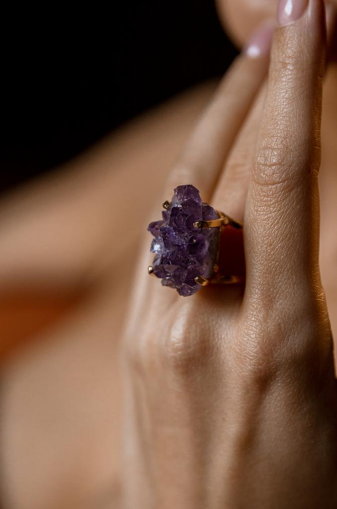 Кольцо с друзой аметиста