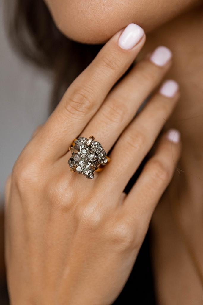 Кольцо с пиритом