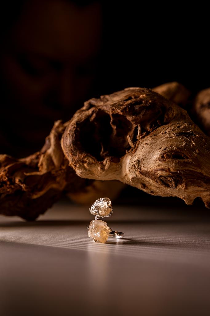 Кольцо с двойным цитрином