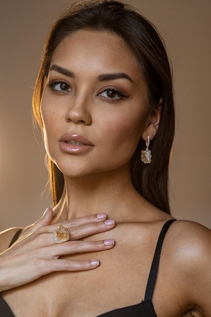 Серьги с цитрином